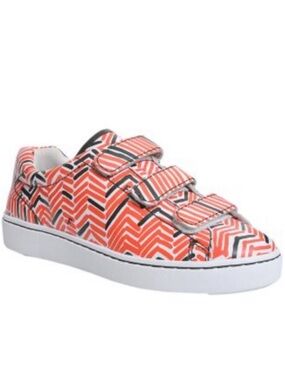 ASH x Filip Pagowski Pharell Leather Tweed Print Sneaker Red Black White 8 NIB
